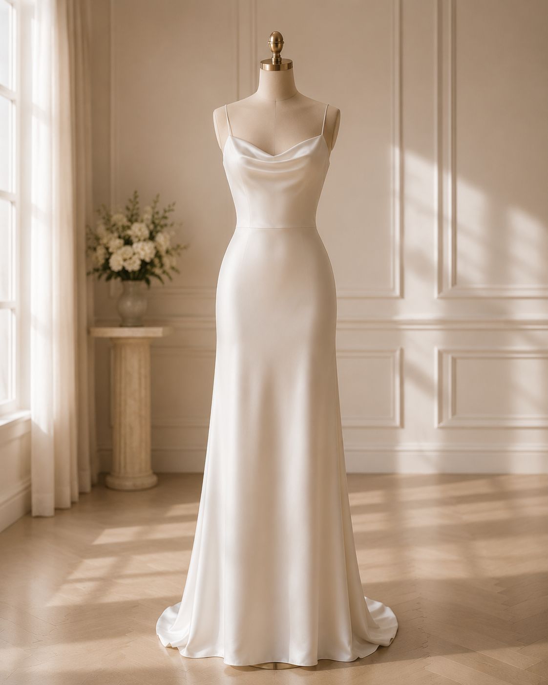 Sheath wedding gown