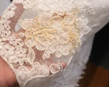 Champagne stain on a wedding gown